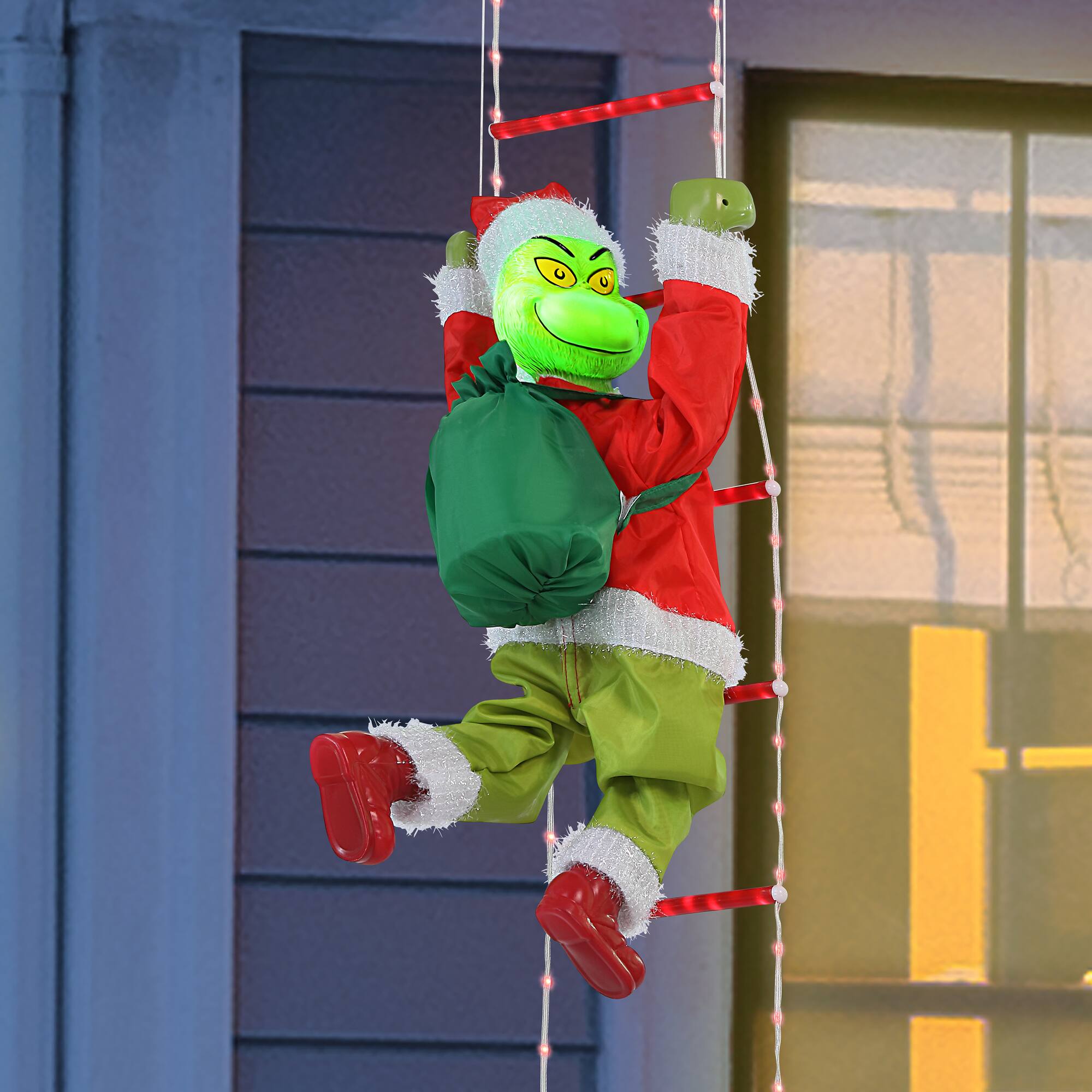 Mr. Christmas 10ft. Outdoor Animated Rope Ladder Climbing Grinch™